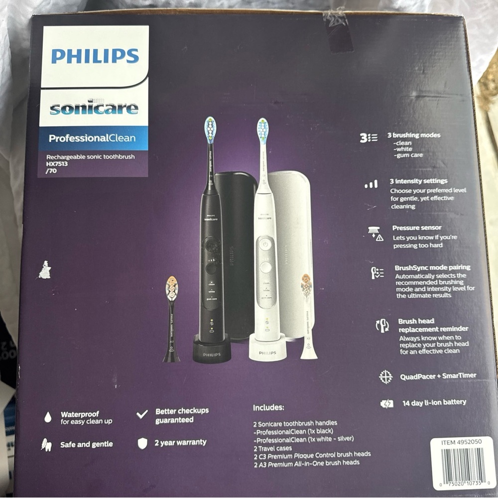 Philips Sonicare ProfessionalClean Toothbrush - Black and White - Picture 2 of 7